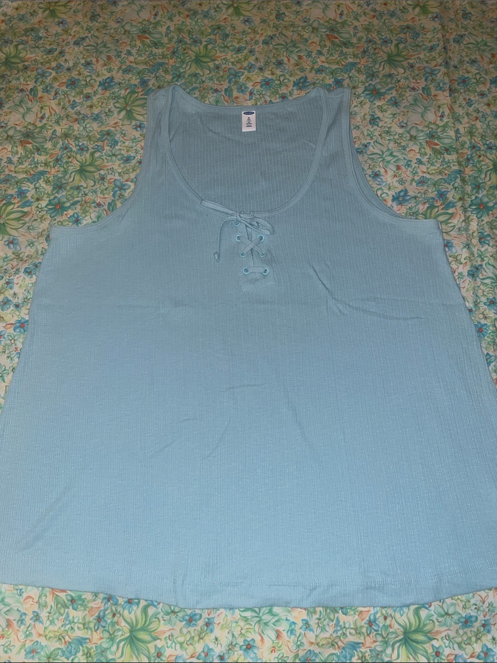 Blue & yellow old navy ribbed tank tops (XL)tall - Picture 6 of 8